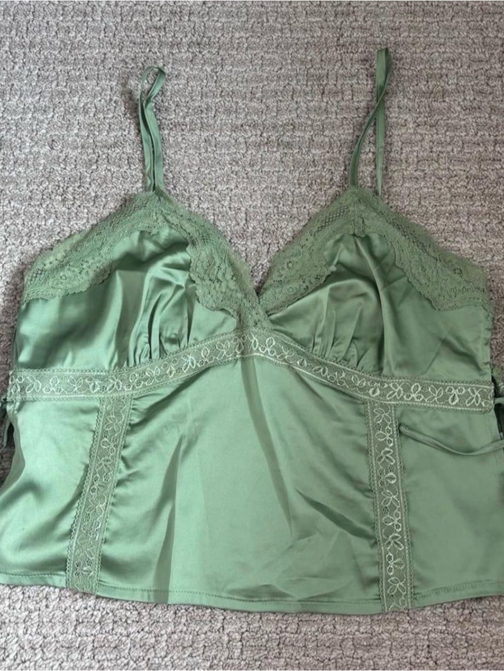 Princess Polly Olive Green Satin Cami